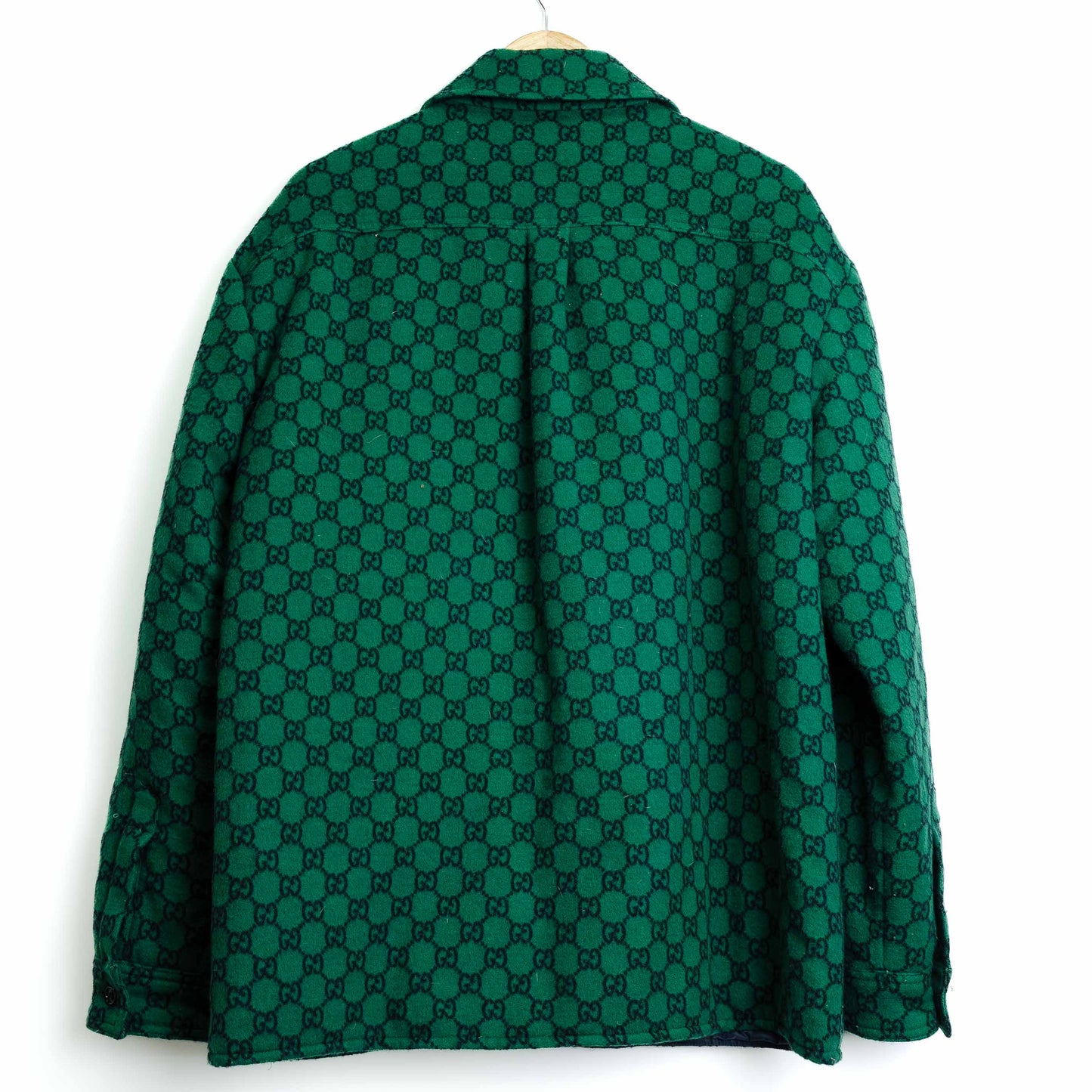 Gucci GG Wool Green Navy Size 50 Jacket