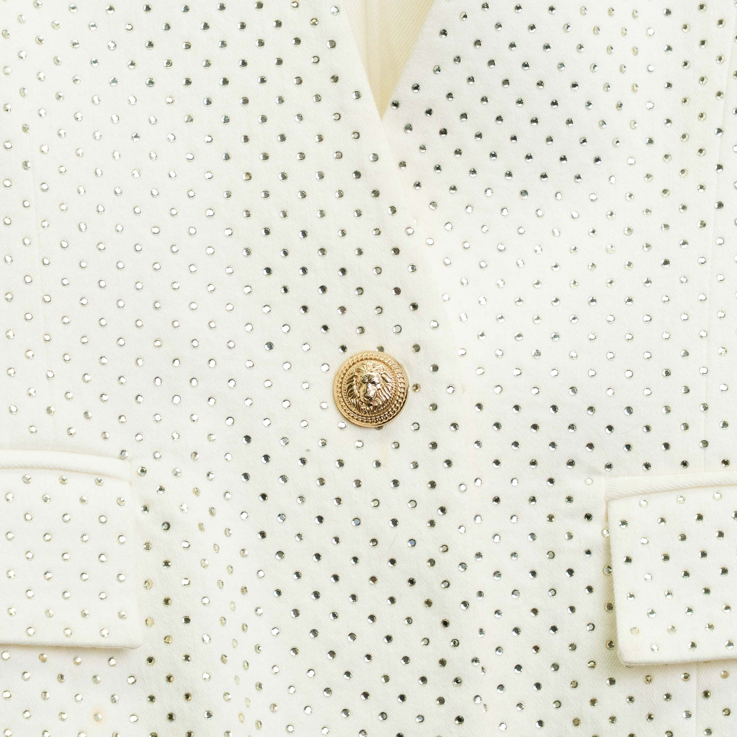 Balmain White Crystal Embellished Size 40 Blazer