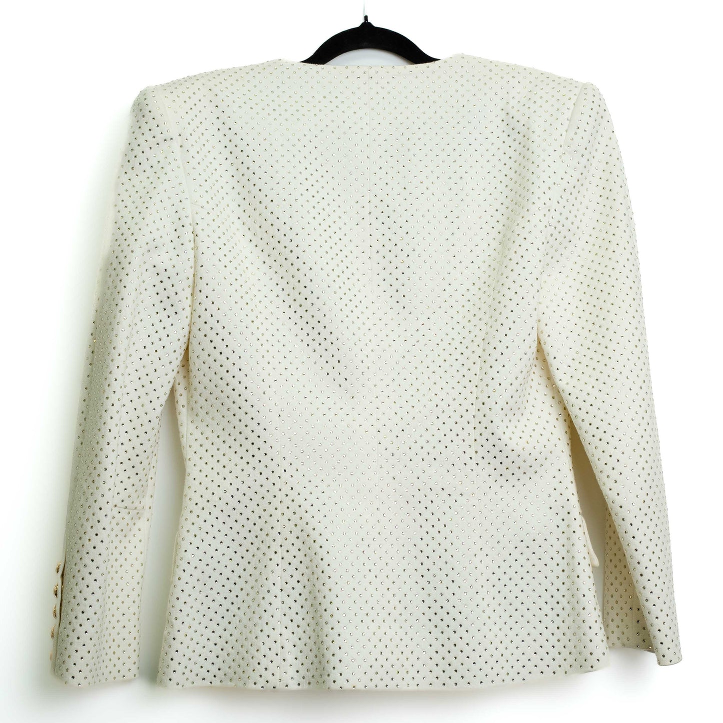 Balmain White Crystal Embellished Size 40 Blazer