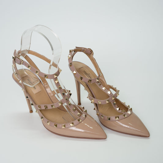 Valentino Garavani Rockstud Pumps Nude Patent