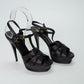 Saint Laurent Tribute Platform Sandals Black Calfskin Leather