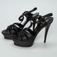 Saint Laurent Tribute Platform Sandals Black Calfskin Leather