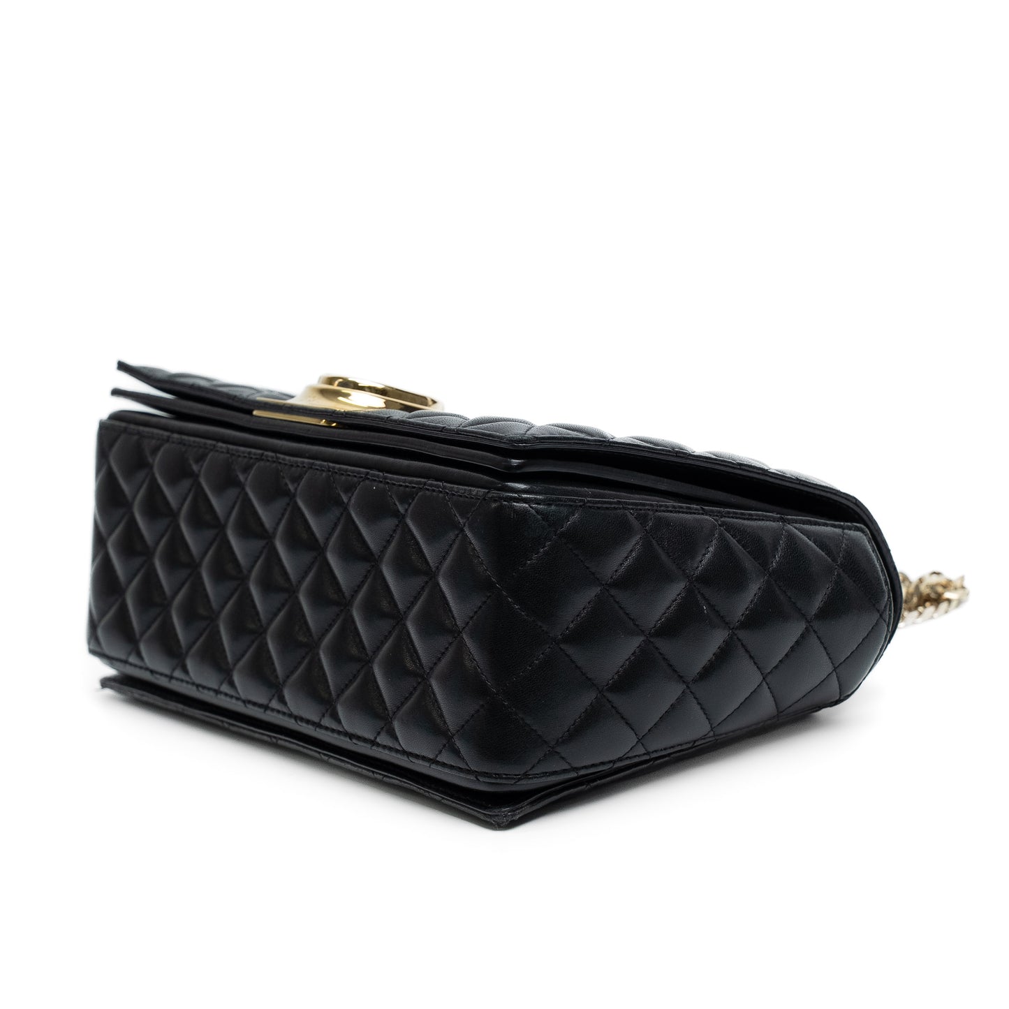 Balmain Black Quilted Lambskin Chain Shoulder Bag