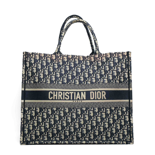 Dior Large Oblique Embroidery Book Tote Bag