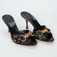 Gucci Bamboo Embroidered Leather Heeled Mules