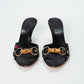 Gucci Bamboo Embroidered Leather Heeled Mules