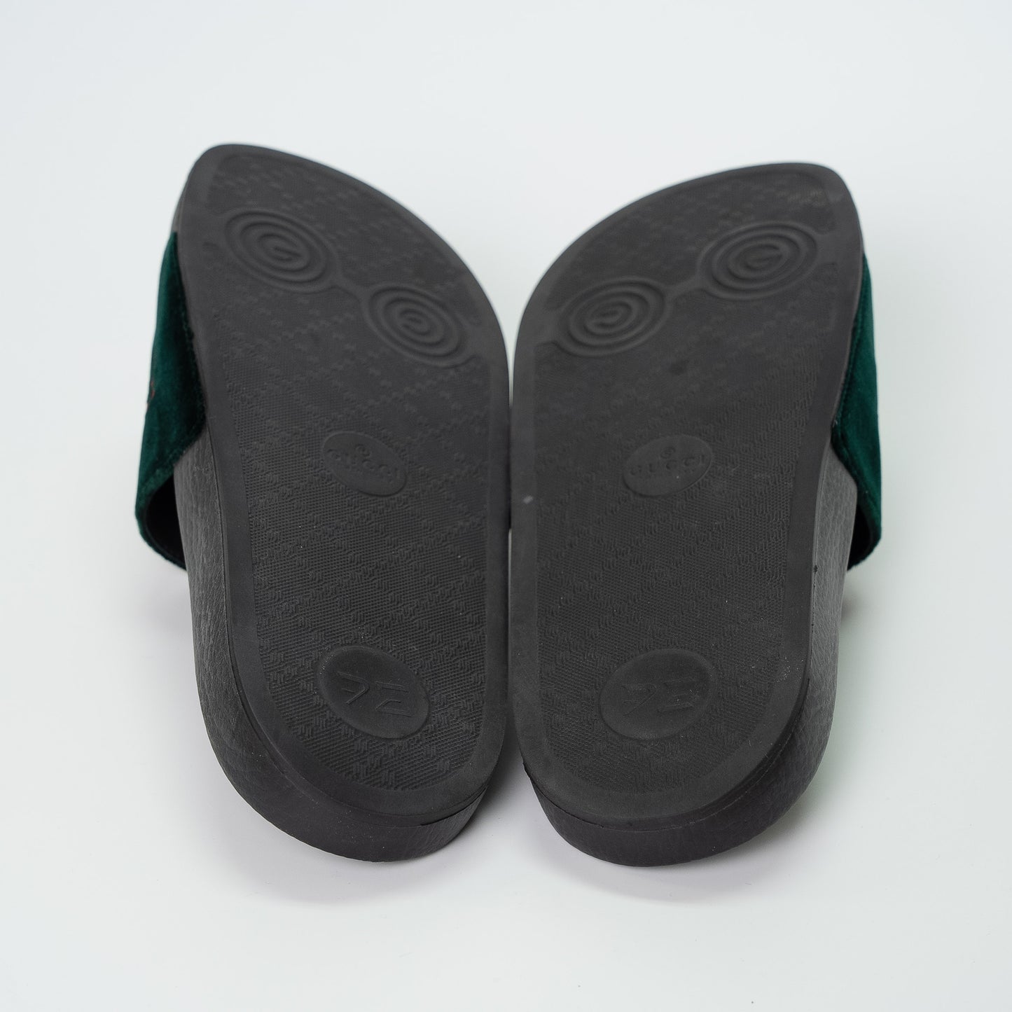 Gucci L’Aveugle Par Amour Green Velvet Slides
