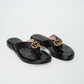 Gucci GG Marmont Black Leather Thong Sandals