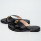 Gucci GG Marmont Black Leather Thong Sandals