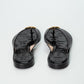 Gucci GG Marmont Black Leather Thong Sandals