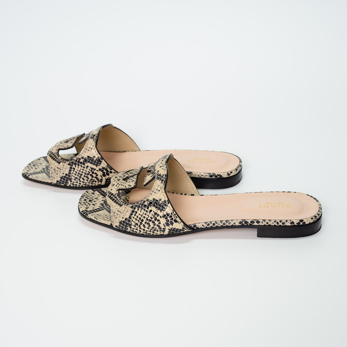 Gucci Python Slide Gucci GG Cutout Python Print Slides – LuvLuxe