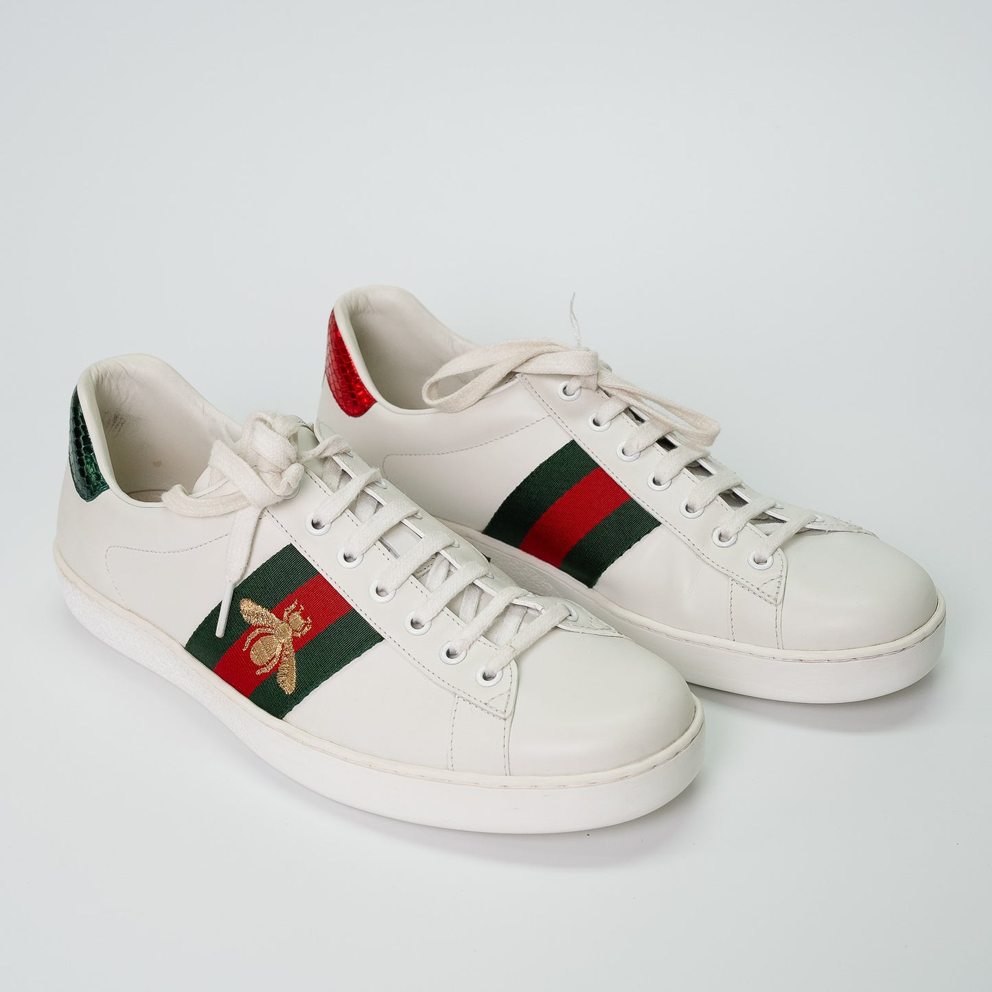 Gucci Ace Bee Embroidered Leather Sneakers