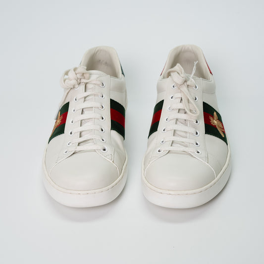 Gucci Ace Bee Embroidered Leather Sneakers