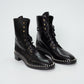 Stuart Weitzman Black Pearl-Studded Combat Boots