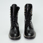 Stuart Weitzman Black Pearl-Studded Combat Boots
