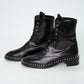Stuart Weitzman Black Pearl-Studded Combat Boots