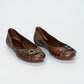 Dior Brown Croc-Embossed Leather Flats