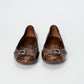 Dior Brown Croc-Embossed Leather Flats
