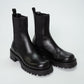 Versace Black Leather Biker Chelsea Boots