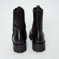 Versace Black Leather Biker Chelsea Boots