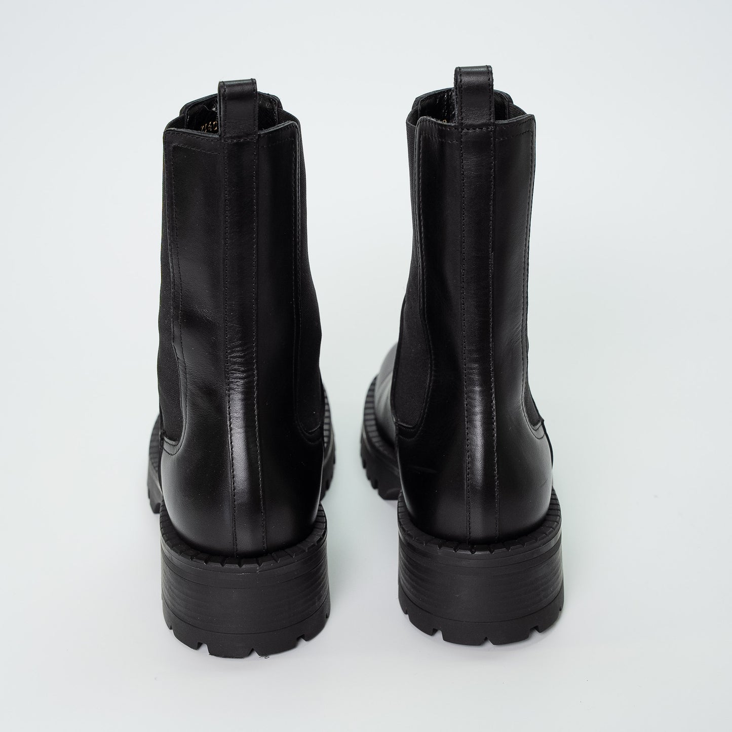 Versace Black Leather Biker Chelsea Boots