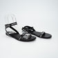 Balenciaga Black Logo Strap Flat Sandals