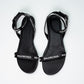 Balenciaga Black Logo Strap Flat Sandals