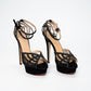 Charlotte Olympia Black Crystal Mesh Platform Heels