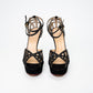 Charlotte Olympia Black Crystal Mesh Platform Heels