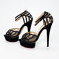 Charlotte Olympia Black Crystal Mesh Platform Heels