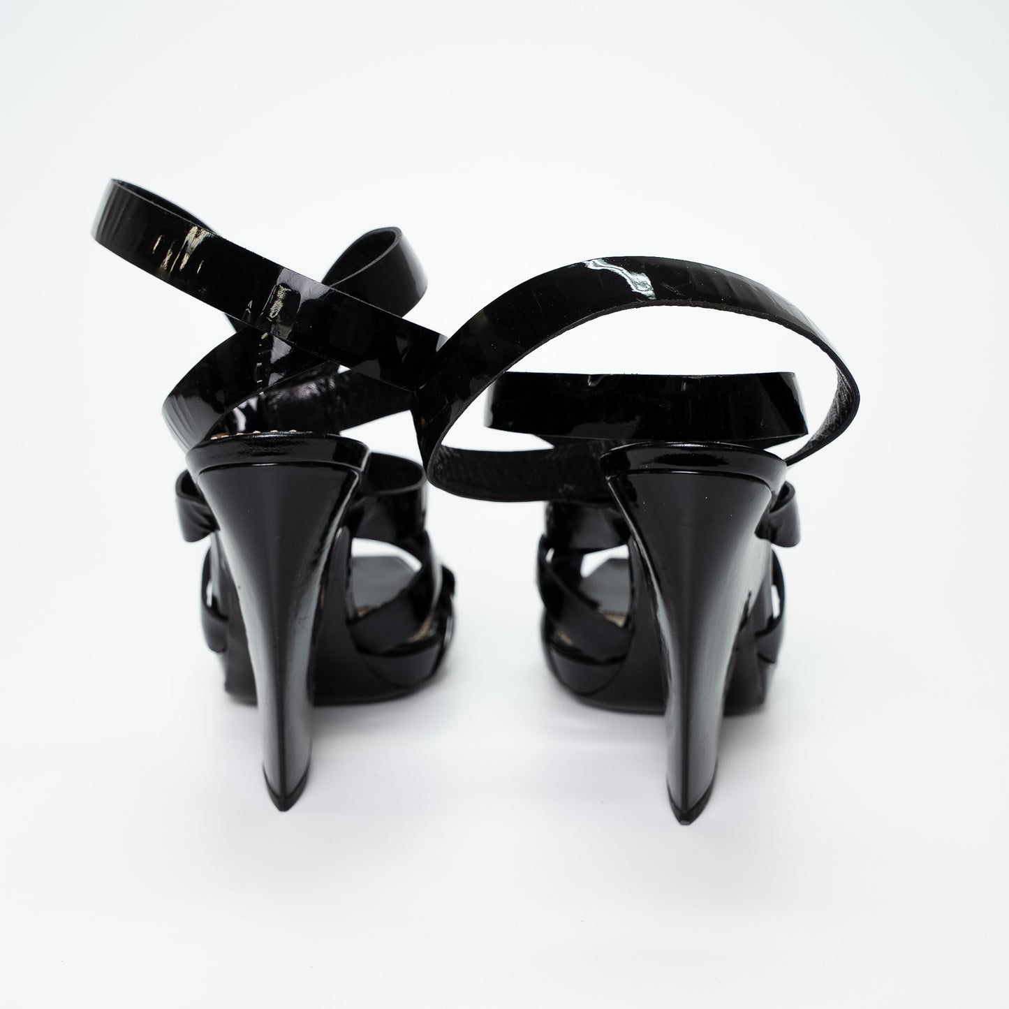 Saint Laurent Black Patent Tribute Platform Heels