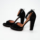 Alaïa Black Suede Ankle Strap Platform Heels