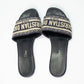 Christian Dior Deep Blue Embroidered Dway Sandals