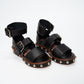 Valentino Garavani Black Leather Studded Sandals