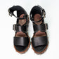 Valentino Garavani Black Leather Studded Sandals