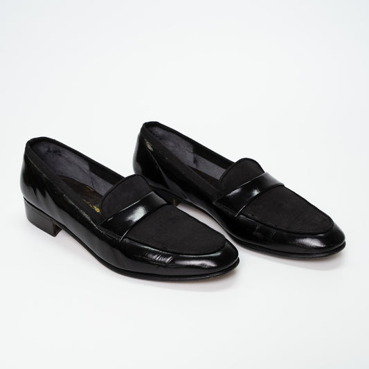 Salvatore Ferragamo Black Patent Leather Dress Loafers