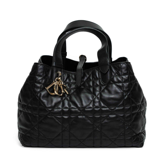 Dior Toujours Medium Black Macrocannage Calfskin