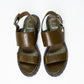 Christian Dior Olive Crinkled Leather Sandals