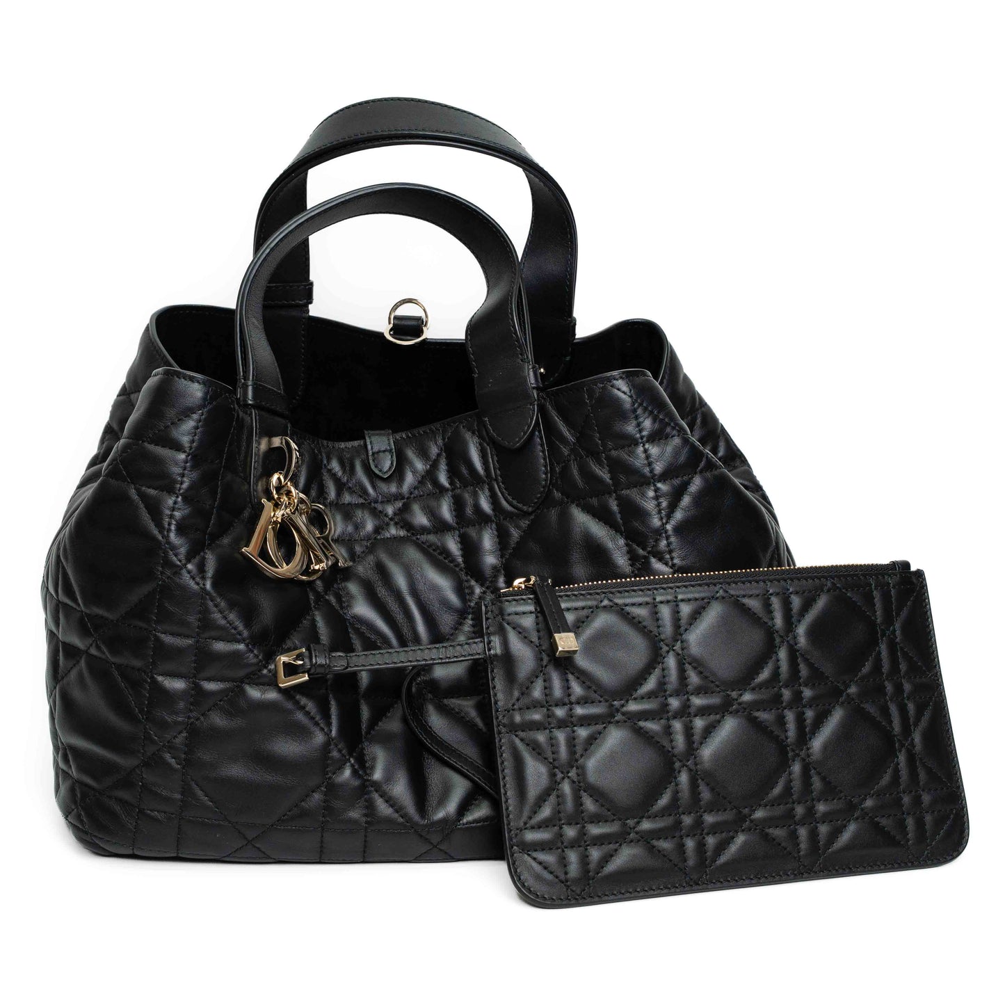 Dior Toujours Medium Black Macrocannage Calfskin