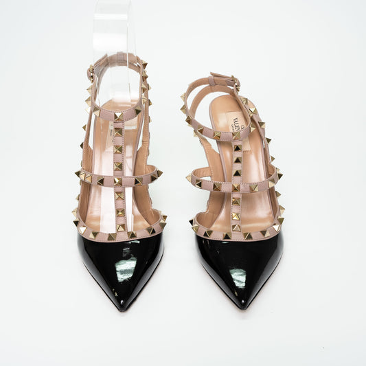 Valentino Garavani Rockstud Black & Poudre Pumps Shoes