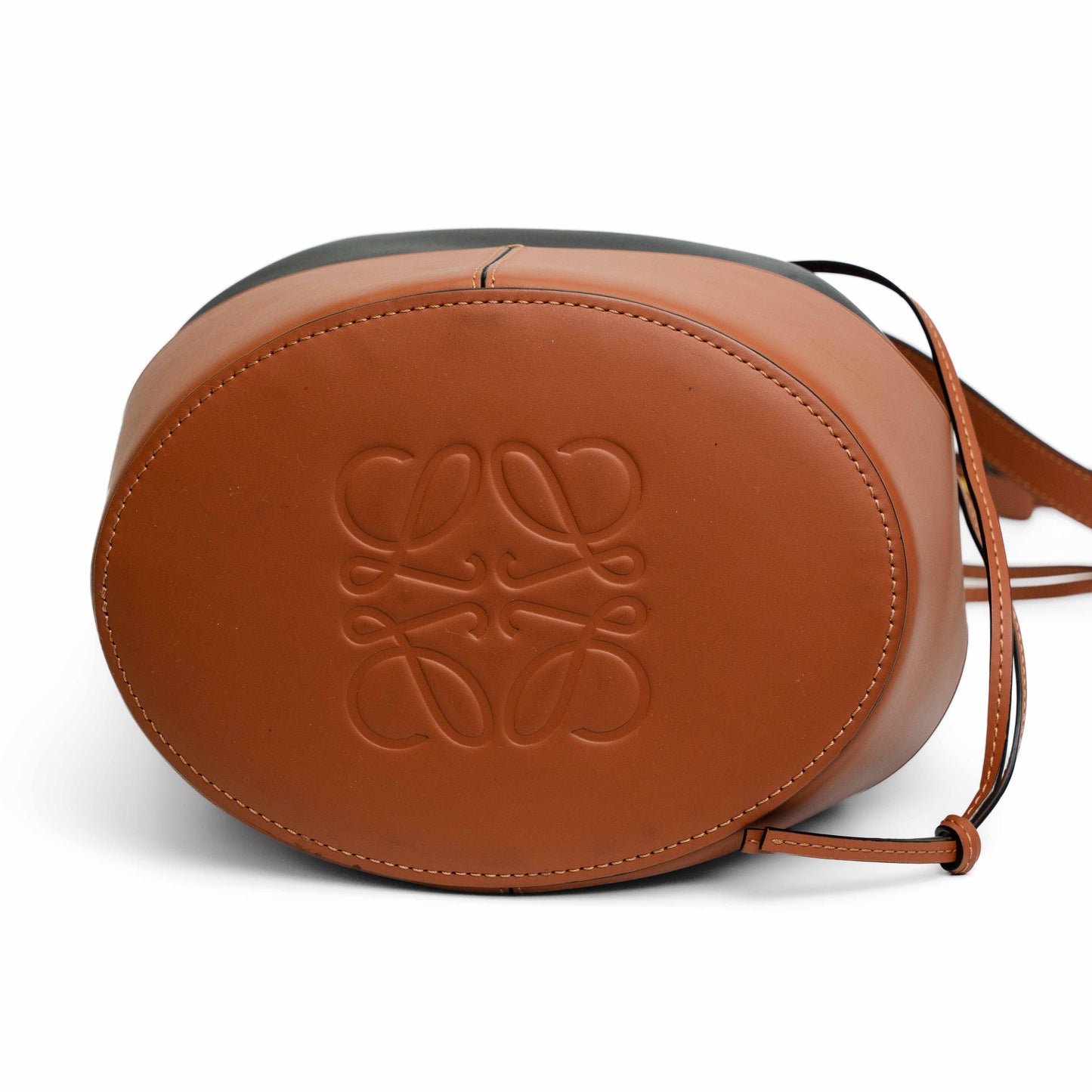 Loewe Balloon Bucket Bag Black and Tan Leather