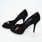 Louis Vuitton Black Suede Peep Toe Heels Shoes