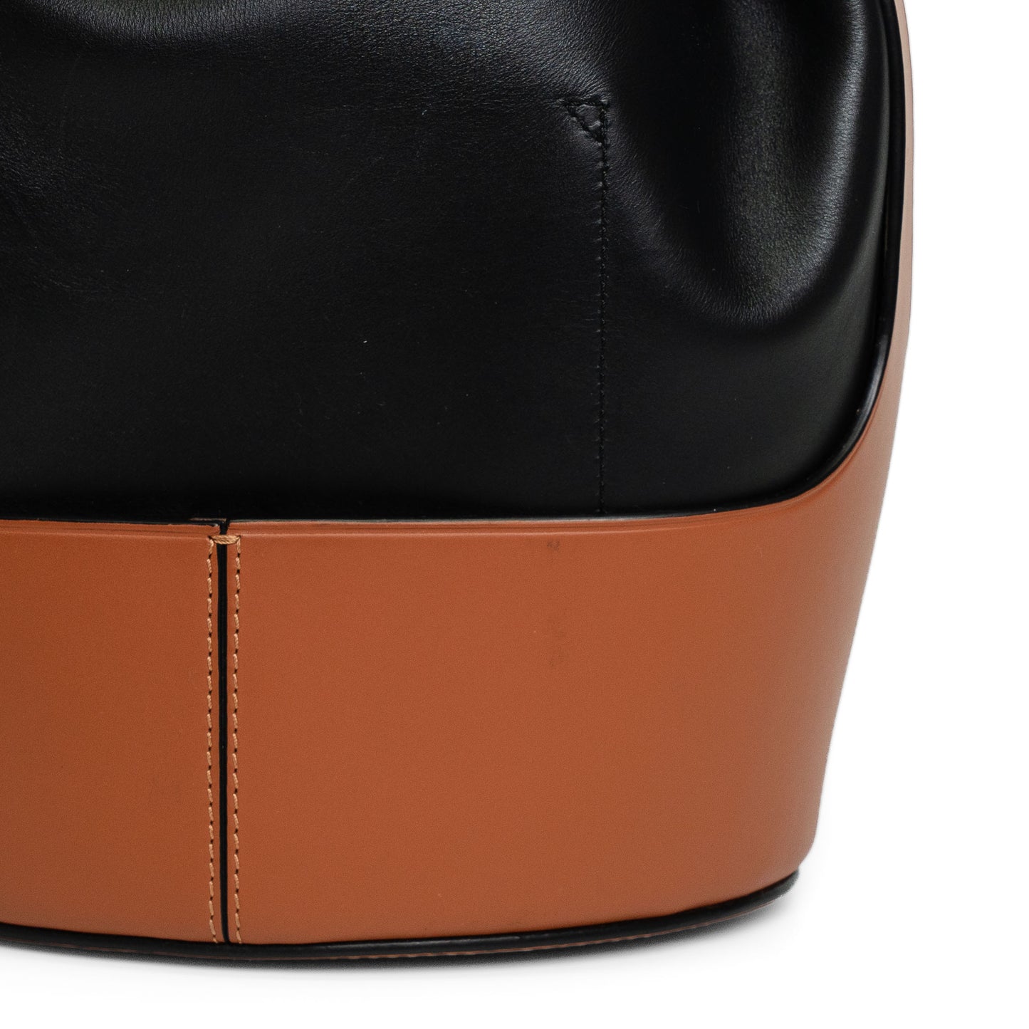 Loewe Balloon Bucket Bag Black and Tan Leather