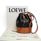 Loewe Balloon Bucket Bag Black and Tan Leather