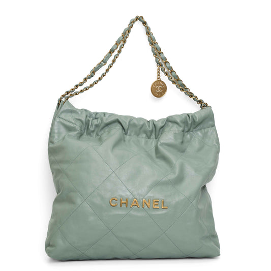 Chanel Small 22 Hobo Green Calfskin