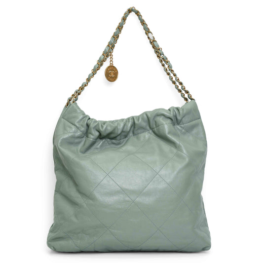Chanel Small 22 Hobo Green Calfskin