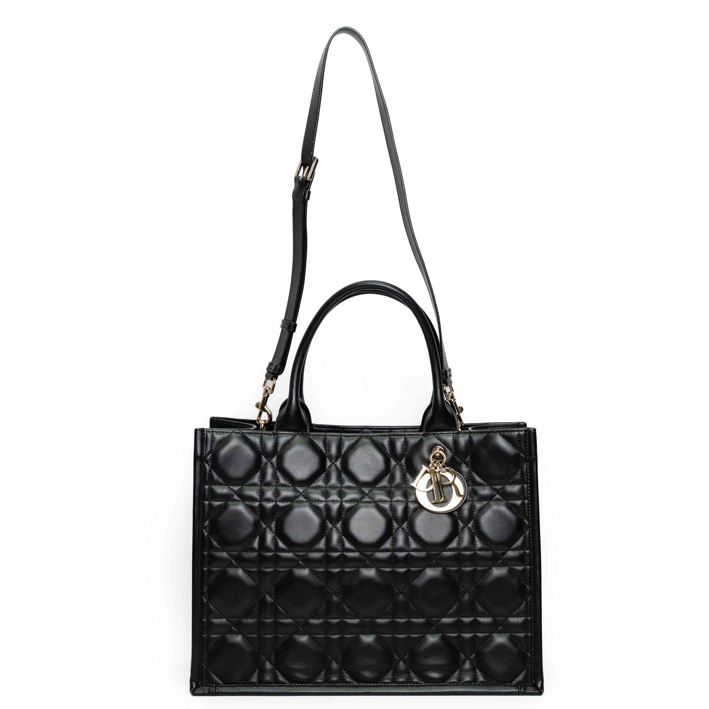 Dior Book Tote Medium Black Macrocannage Calfskin