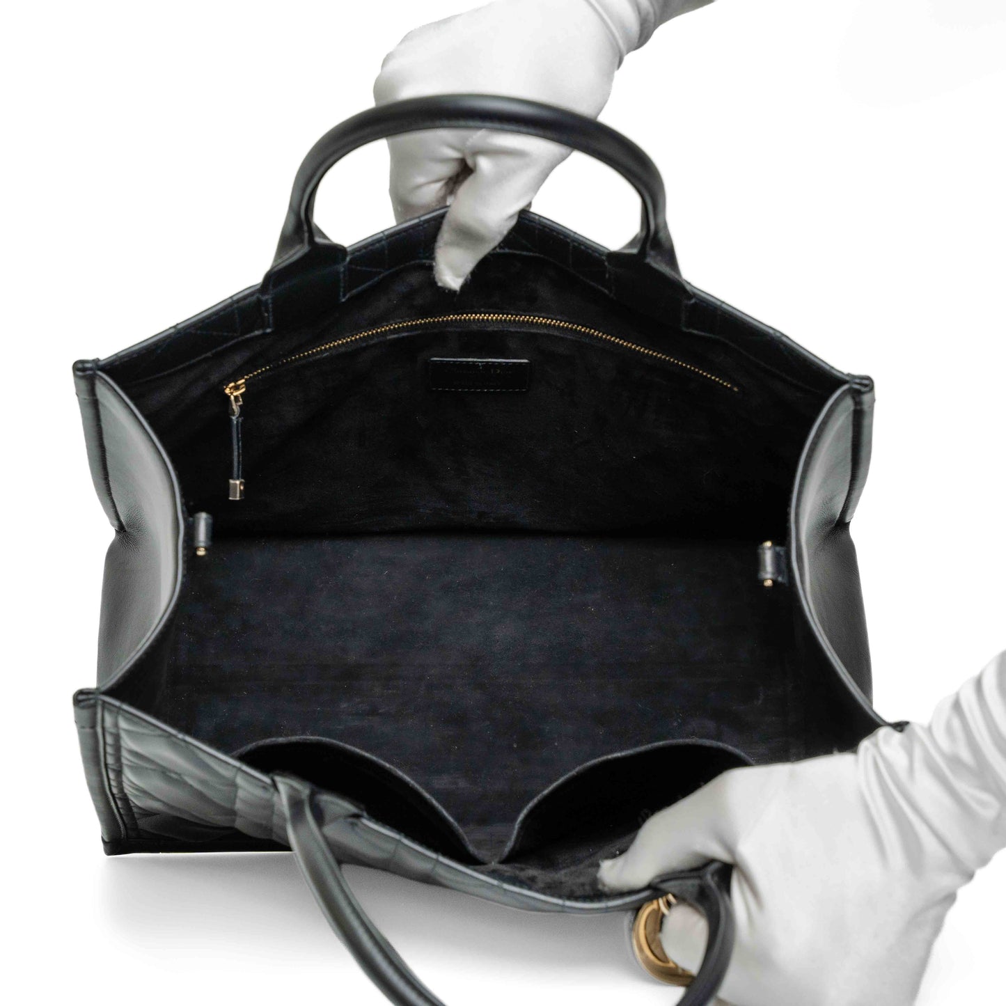 Dior Book Tote Medium Black Macrocannage Calfskin