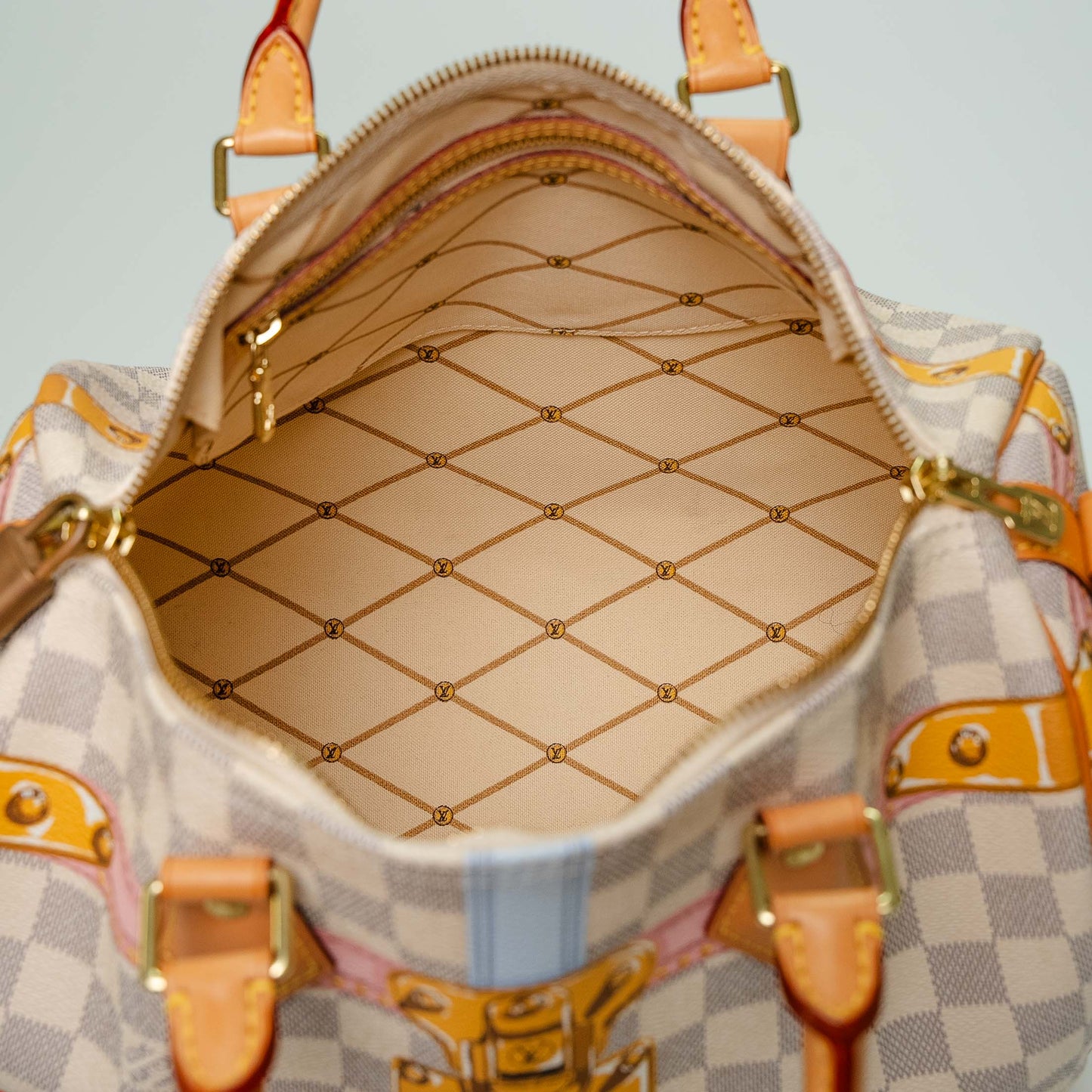 Louis Vuitton Damier Azur Speedy 30 Summer Trunks Handbag