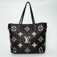 Louis Vuitton Black Beige Monogram Empreinte Neverfull Handbag